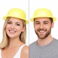 Yellow Glitter Bowler Hat | Thin Plastic Glitter Adult Party Hat