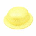 Yellow Glitter Bowler Hat | Thin Plastic Glitter Adult Party Hat