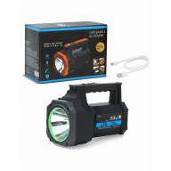 Rechargeable Giant Size Flashlight 25W Super Bright LED Hand Lamp Ideal for Camping, Hunting and Security
