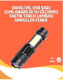 Rechargeable LED Flashlight - 14500 Battery Included, 4 Light Modes, Mini Size