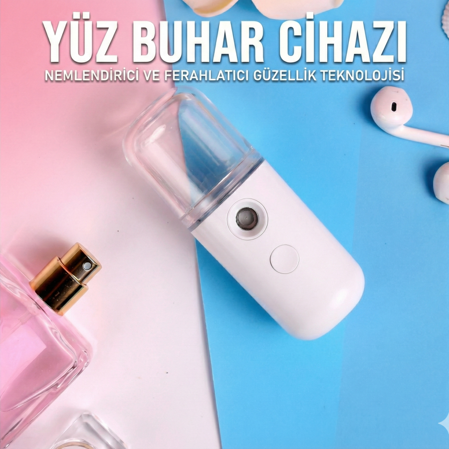 Şarjlı Mini Yüz Nemlendirici Dezenfektan Cihazı Mist Sprayer Şarjlı Mini Yüz Nemlendirici Dezenfektan Cihazı Mist Sprayer