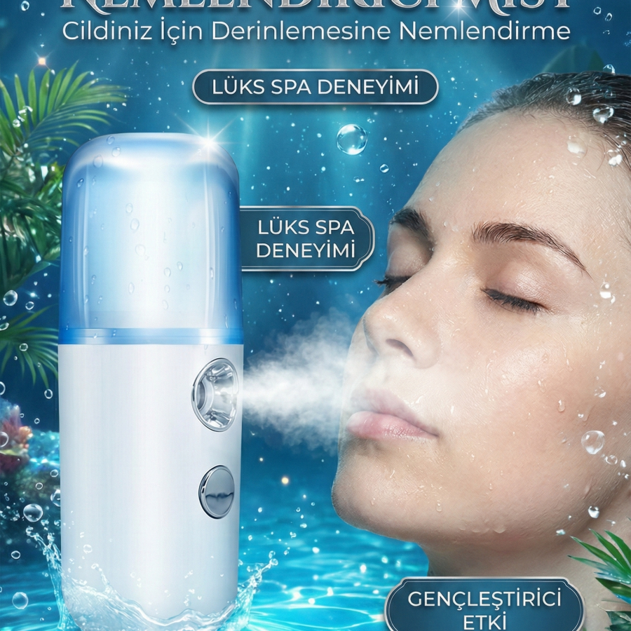 Şarjlı Mini Yüz Nemlendirici Dezenfektan Cihazı Mist Sprayer Şarjlı Mini Yüz Nemlendirici Dezenfektan Cihazı Mist Sprayer