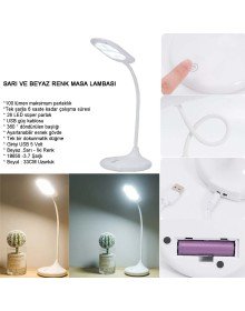 Rechargeable Yellow and White Color Table Lamp Wt-005