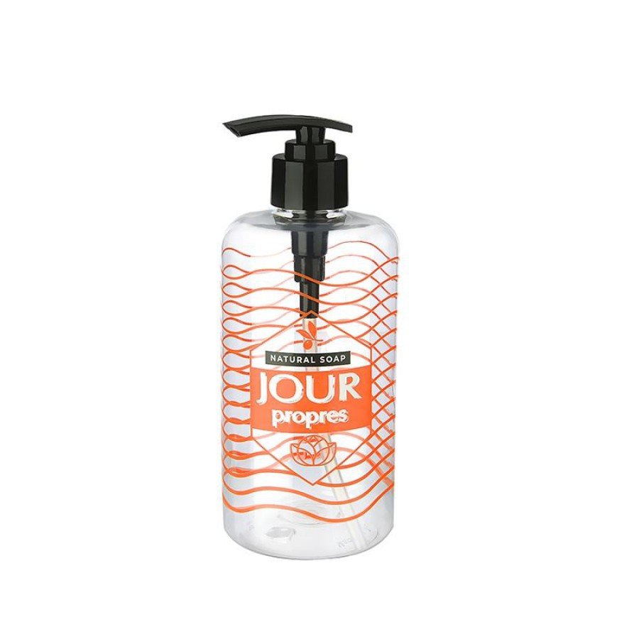 Transparent Liquid Soap Dispenser 500 ML with Round Plastic Pump