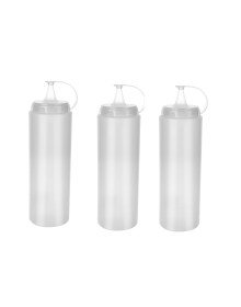Transparent Sauce Bottle - 1000ML Giant Size 3 Pieces