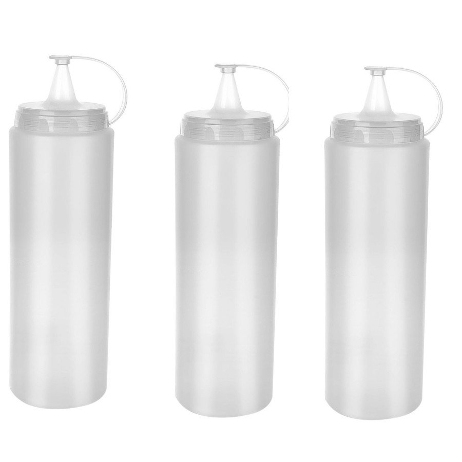 Transparent Sauce Bottle - 1000ML Giant Size 3 Pieces Transparent Sauce Bottle - 1000ML Giant Size 3 Pieces