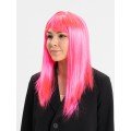 Candy Pink Dark Pink Color Long Straight Party Wig
