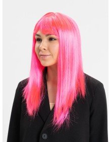Candy Pink Dark Pink Color Long Straight Party Wig