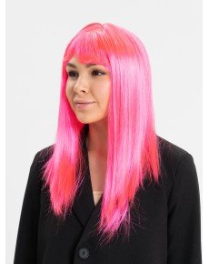 Candy Pink Dark Pink Color Long Straight Party Wig Candy Pink Dark Pink Color Long Straight Party Wig