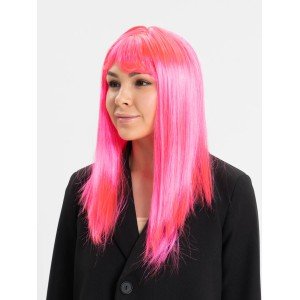 Candy Pink Dark Pink Color Long Straight Party Wig Candy Pink Dark Pink Color Long Straight Party Wig