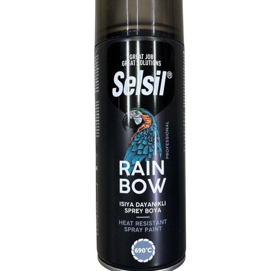 Selsil Rainbow Acrylic Spray Paint 690 Degree Heat Resistant Black Selsil Rainbow Acrylic Spray Paint 690 Degree Heat Resistant Black
