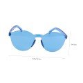 Hard Mica Oval Shaped Rimless Blue Glasses Retro Party 5x14 cm