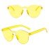 Hard Mica Oval Shaped Rimless Yellow Glasses Retro Party 5x14 cm