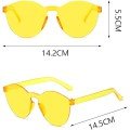 Hard Mica Oval Shaped Rimless Yellow Glasses Retro Party 5x14 cm