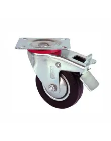 Service Wheel - Black Swivel with Table Brake - Diameter 80 mm