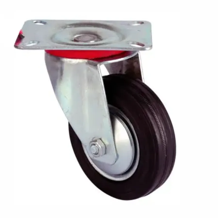 Service Wheel - Black Swivel with Table - Diameter 100 mm
