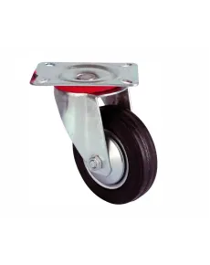 Service Wheel - Black Swivel with Table - Diameter 125 mm