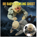 Moving Baby Ghost Zombie Decoration with Sound, Light and Sensor Crawling on the Ground 30x85 cm