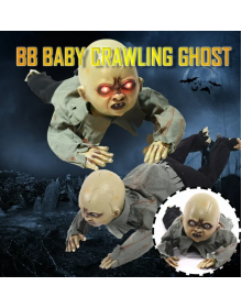 Animated Baby Ghost Zombie Decoration Crawling on the Ground with Sound, Light and Sensor 30x85 cm