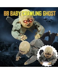 Animated Baby Ghost Zombie Decoration Crawling on the Ground with Sound, Light and Sensor 30x85 cm