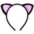 Cute Cat Ear Fluffy Cat Crown Black Inside Pink Color 17x15 cm