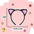 Cute Cat Ear Fluffy Cat Crown Black Inside Pink Color 17x15 cm