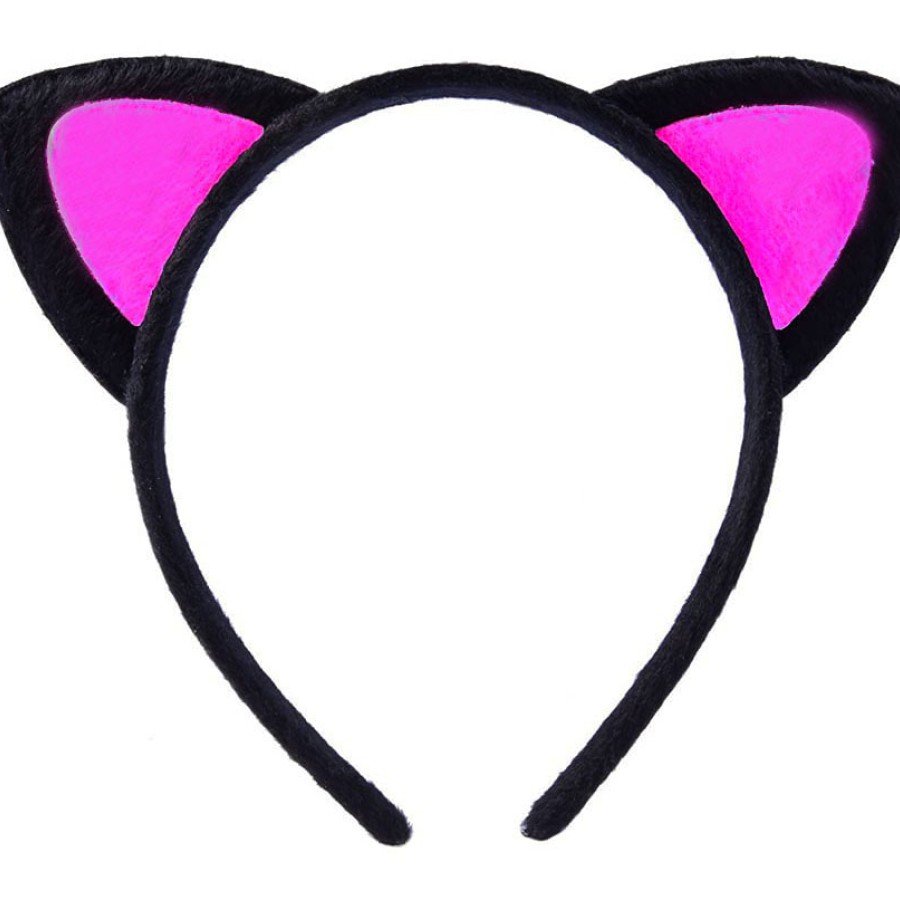 Cute Cat Ear Fluffy Cat Crown Black Inside Candy Fuchsia Color 17x15 cm Cute Cat Ear Fluffy Cat Crown Black Inside Candy Fuchsia Color 17x15 cm