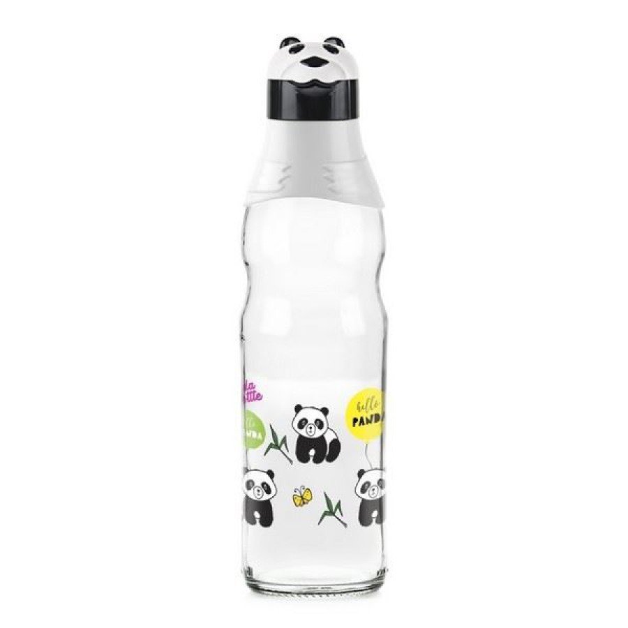 Cute Panda Design Glass Water Bottle Leak Proof 1000 ML