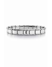 Letter E Steel Bracelet – Personalized Stainless Steel Women's Bracelet – Flexible Italian Model