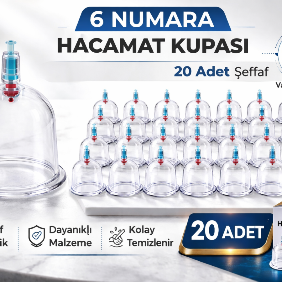 Size 6 Cupping Cup 20 Pieces Vacuum Cup Durable Plastic Manual Cupping Cup
