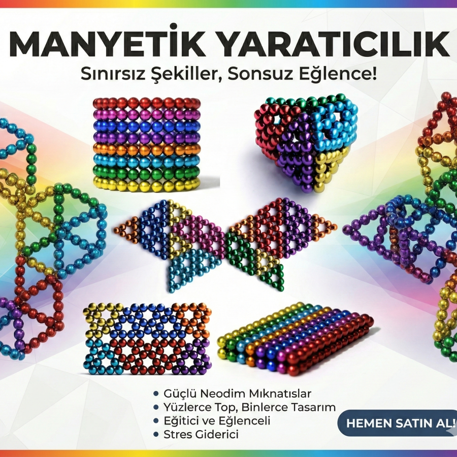 Sihirli Manyetik Toplar Dyum Mıknatıs Küp Bilye 216 Adet Cube Küp Dymium