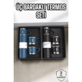 Stylish and Durable 3-Glass Thermos Set with Long-Time Heat Preservation Features