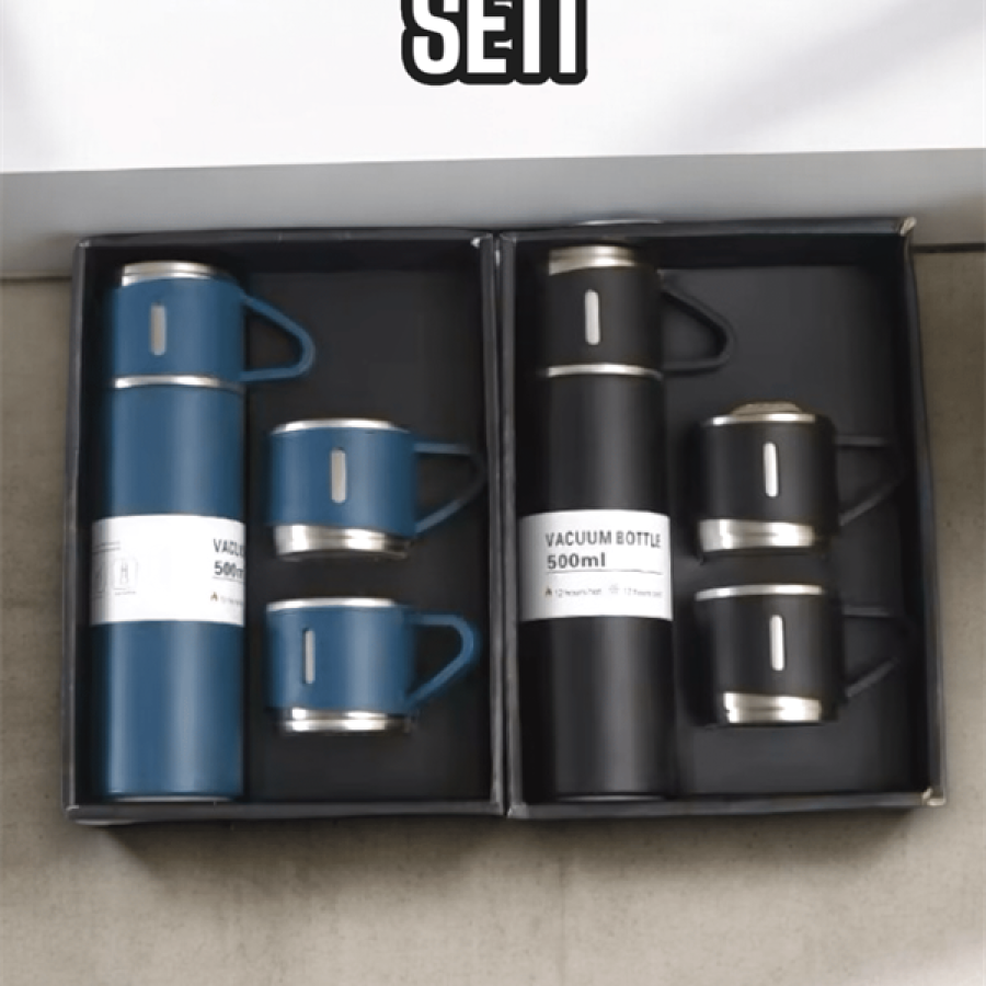 Stylish and Durable 3-Glass Thermos Set with Long-Time Heat Preservation Features