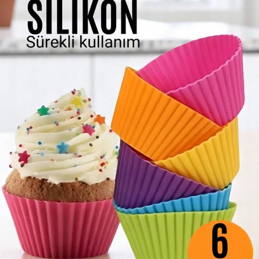 Silicone Muffin Mold - Continuous Use Muffin Cake Mold 6 PCS Silicone Muffin Mold - Continuous Use Muffin Cake Mold 6 PCS