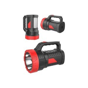Silver Projector 15w Led Rechargeable Flashlight And X2 Tube 26smd Led Bidirectional