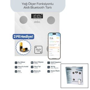 SCALE WHITE FAT METER SMART BLUETOOTH GLASS SCALE