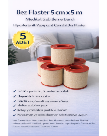 Cloth Patch 5 cm x 5 m Medical Fixation Tape Hypoallergenic Adhesive Surgical Cloth Patch 5 PCS
