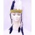 Black and White Color Feathered Native American Headdress | Fan Title