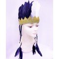 Black and White Color Feathered Native American Headdress | Fan Title Black and White Color Feathered Native American Headdress | Fan Title