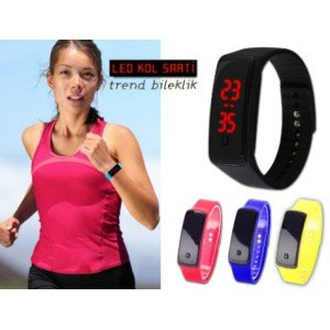 Led Wristwatch with Black Screen (Red)