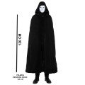 120 cm Cloak with Black Hood and White Paintable Full Face Mask