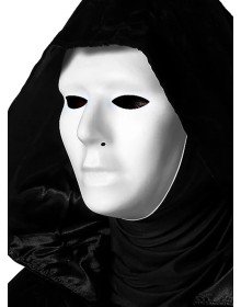 120 cm Cloak with Black Hood and White Paintable Full Face Mask