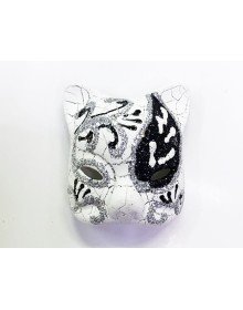 Venetian Cat Model Magnet Made of Black Color Embroidered Ceramic Material