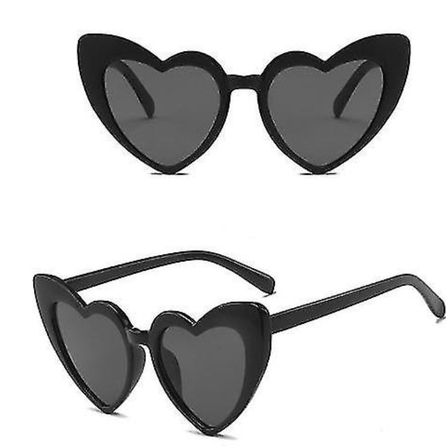 Black Color Heart Shaped Party Glasses 15x5 cm
