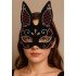 Black Color Red White Glitter Black Suede Coated Rabbit Mask 18x16 cm