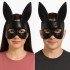 Eva Rabbit Mask Made of Black Color Fabric Material 19x15 cm