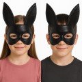 Eva Rabbit Mask Made of Black Color Fabric Material 19x15 cm