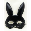 Eva Rabbit Mask Made of Black Color Fabric Material 19x15 cm