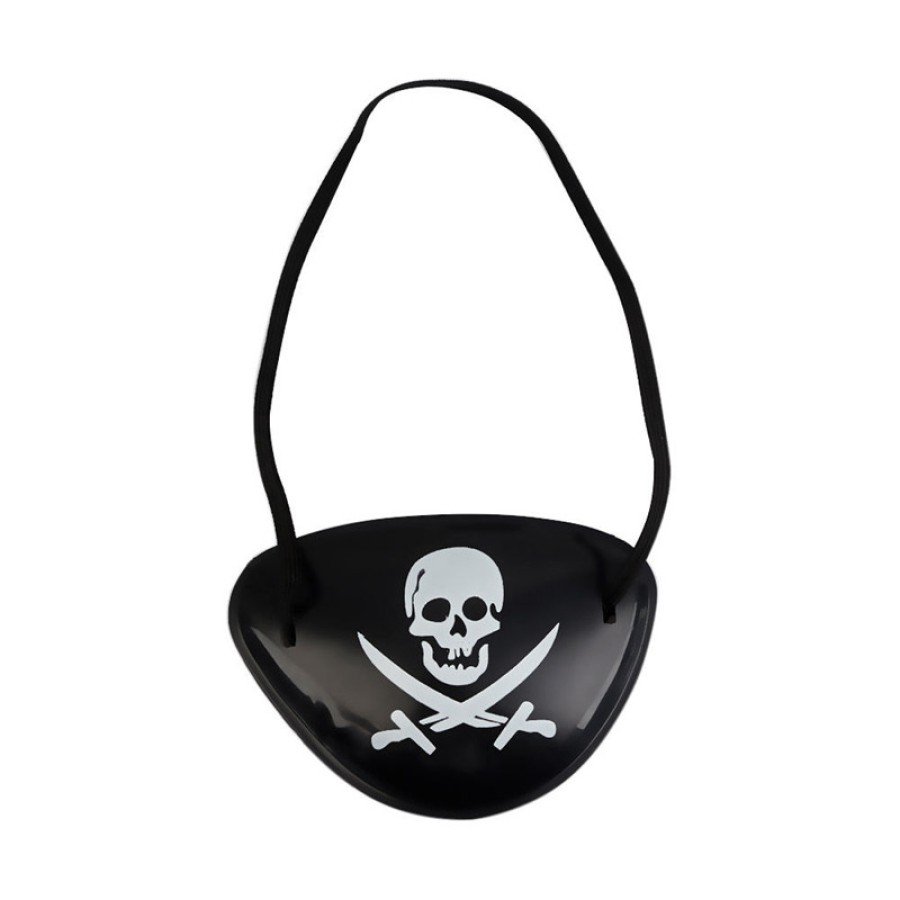 Black Color Skull Printed Plastic Pirate Eye Mask Pirate Eye Patch