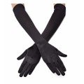 Black Color Lycra Elbow Long Fabric Gloves 40 cm